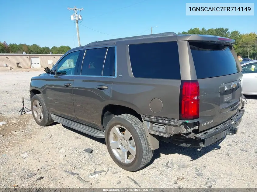 2015 CHEVROLET TAHOE VIN 1GNSCAKC7FR714149 — фото 3