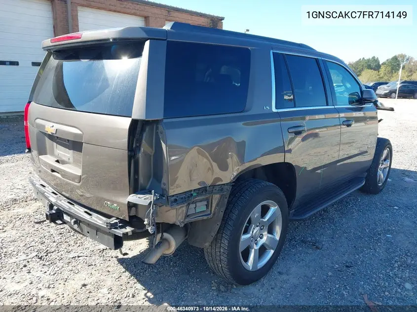 2015 CHEVROLET TAHOE VIN 1GNSCAKC7FR714149 — фото 4