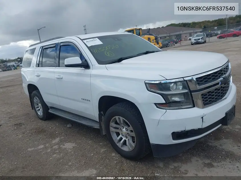 CHEVROLET TAHOE 2015, VIN 1GNSKBKC6FR537540
