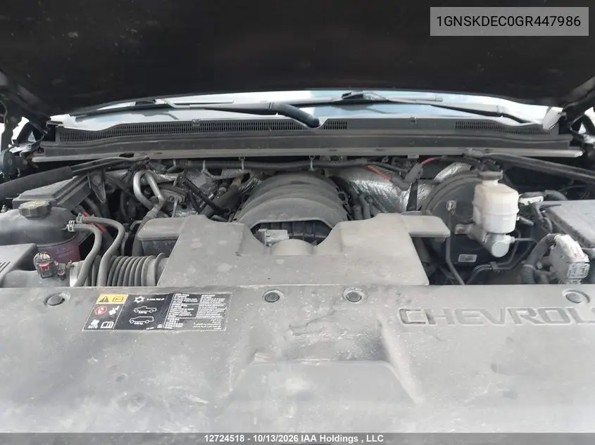 2016 CHEVROLET TAHOE VIN 1GNSKDEC0GR447986 — фото 10