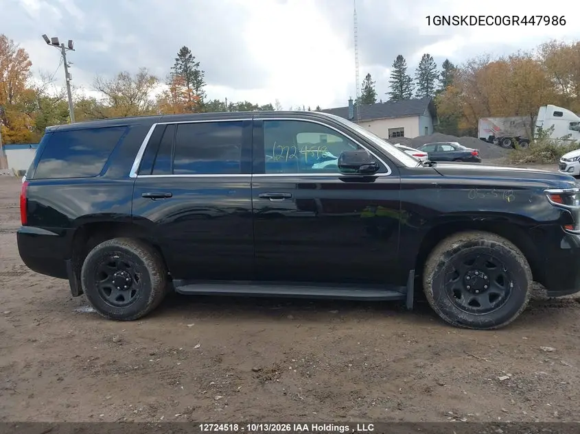 2016 CHEVROLET TAHOE VIN 1GNSKDEC0GR447986 — фото 13