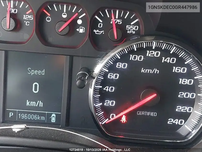 2016 CHEVROLET TAHOE VIN 1GNSKDEC0GR447986 — фото 15