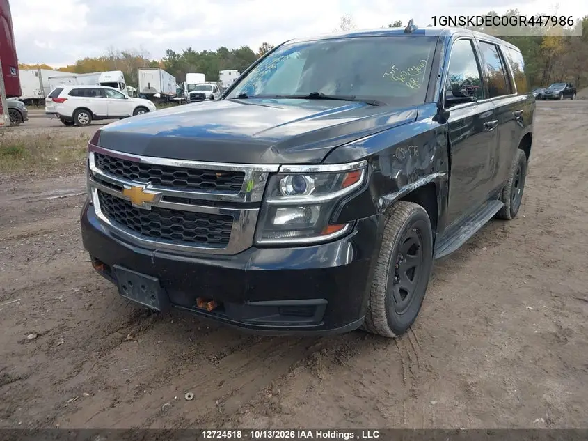 2016 CHEVROLET TAHOE VIN 1GNSKDEC0GR447986 — фото 2