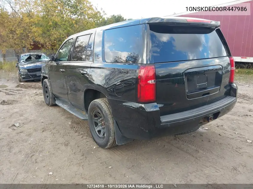 2016 CHEVROLET TAHOE VIN 1GNSKDEC0GR447986 — фото 3
