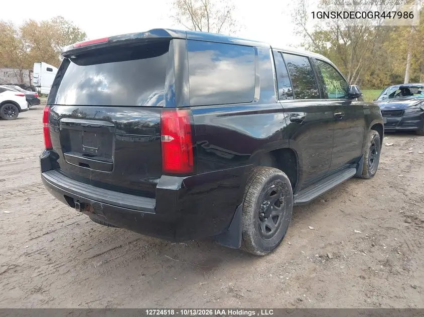 2016 CHEVROLET TAHOE VIN 1GNSKDEC0GR447986 — фото 4