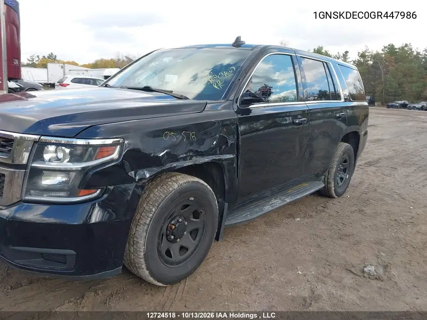 2016 CHEVROLET TAHOE VIN 1GNSKDEC0GR447986 — фото 6