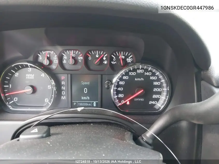 2016 CHEVROLET TAHOE VIN 1GNSKDEC0GR447986 — фото 7