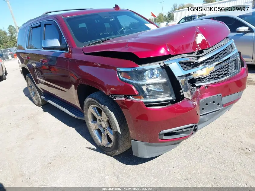 CHEVROLET TAHOE 2016, VIN 1GNSKBKC5GR329697