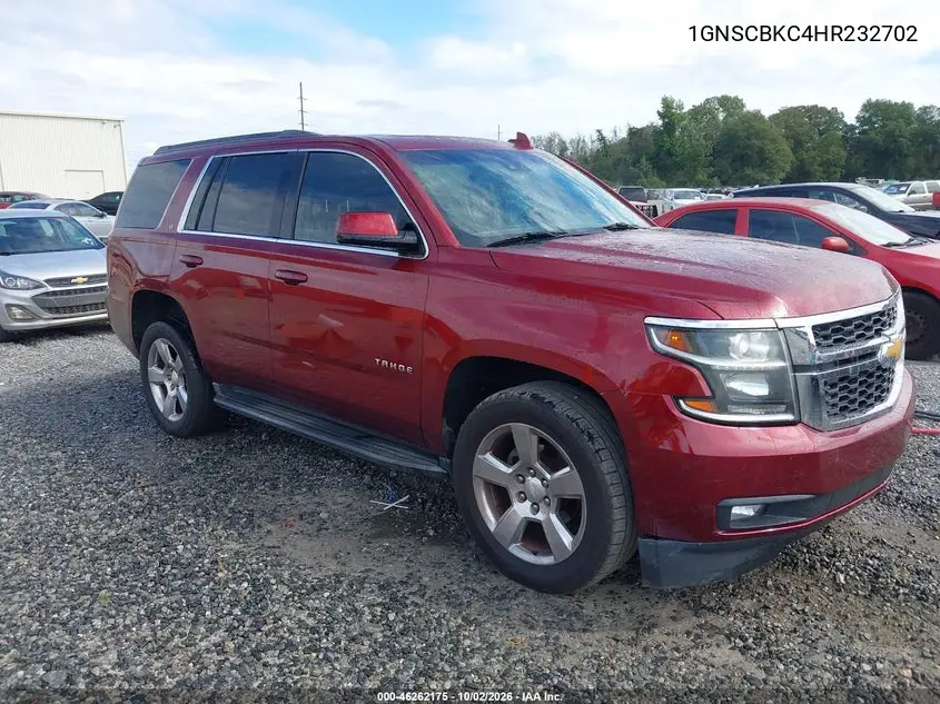CHEVROLET TAHOE 2017, VIN 1GNSCBKC4HR232702