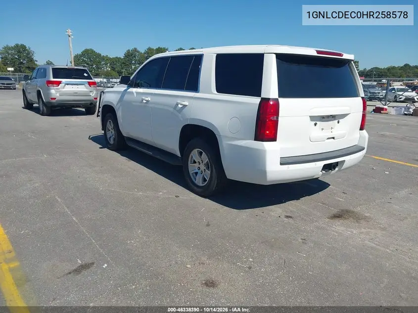 2017 CHEVROLET TAHOE VIN 1GNLCDEC0HR258578 — фото 3