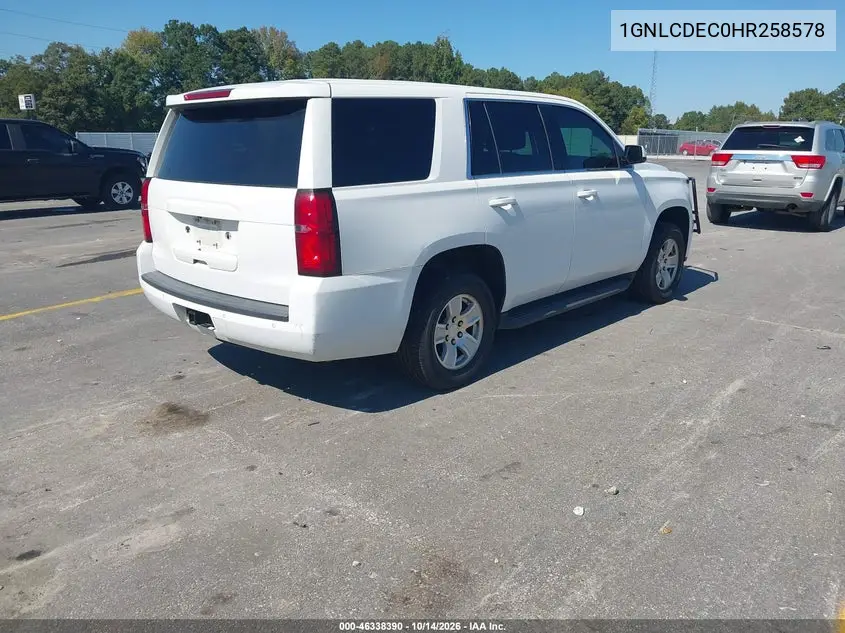2017 CHEVROLET TAHOE VIN 1GNLCDEC0HR258578 — фото 4