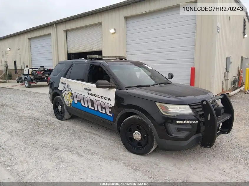 CHEVROLET TAHOE 2017, VIN 1GNLCDEC7HR270243