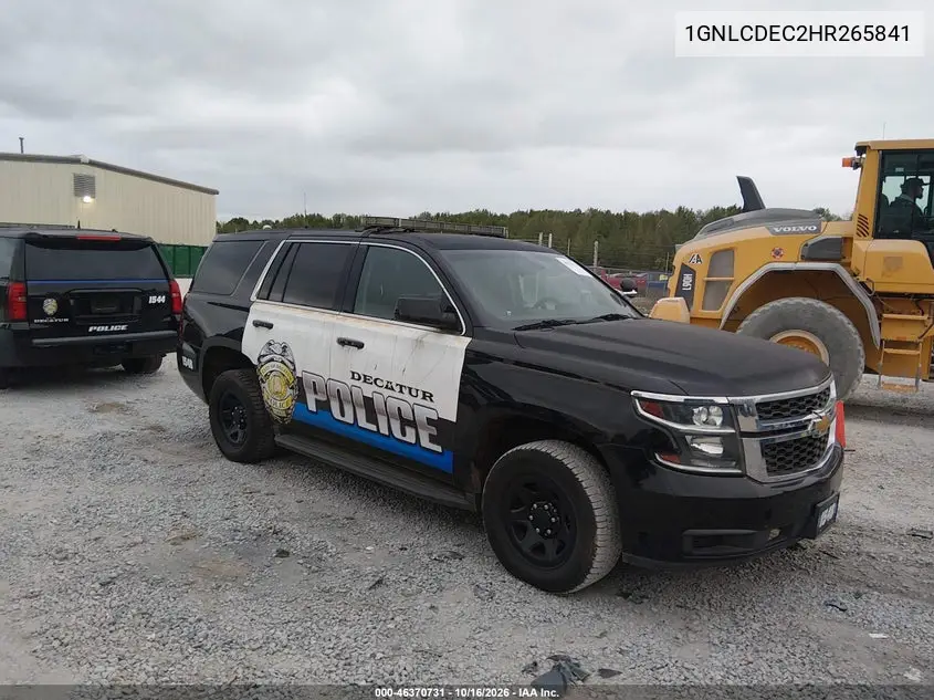 CHEVROLET TAHOE 2017, VIN 1GNLCDEC2HR265841