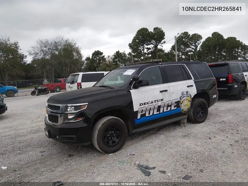 2017 CHEVROLET TAHOE VIN 1GNLCDEC2HR265841 — фото 2
