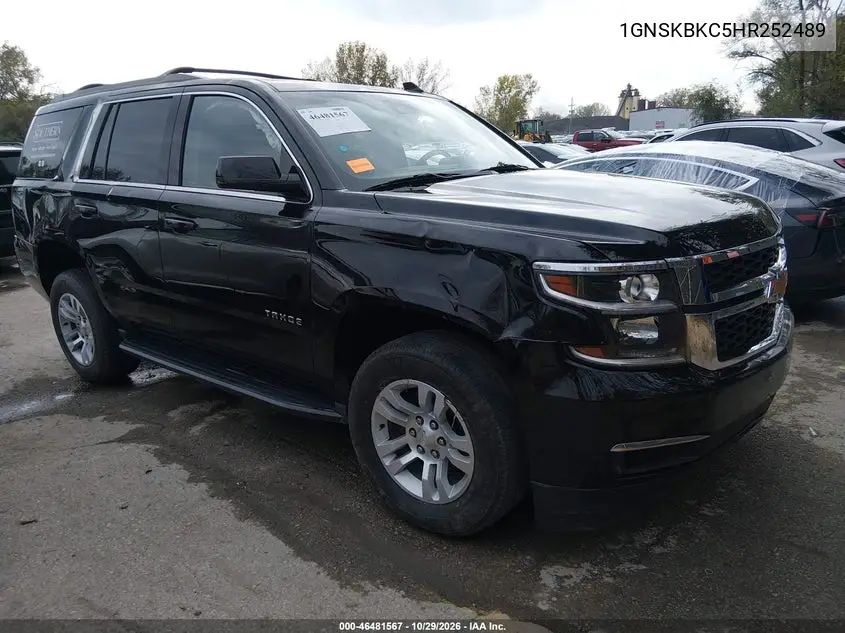 CHEVROLET TAHOE 2017, VIN 1GNSKBKC5HR252489
