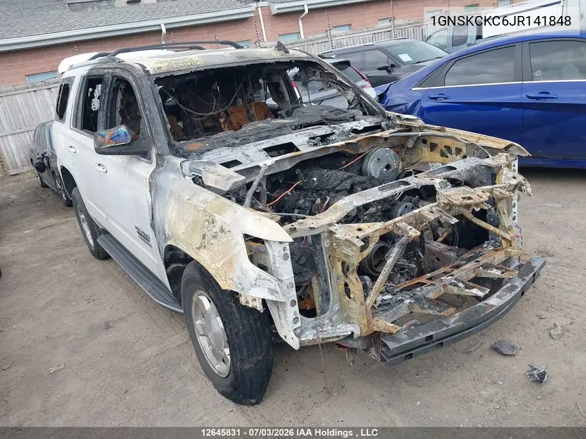 CHEVROLET TAHOE 2018, VIN 1GNSKCKC6JR141848