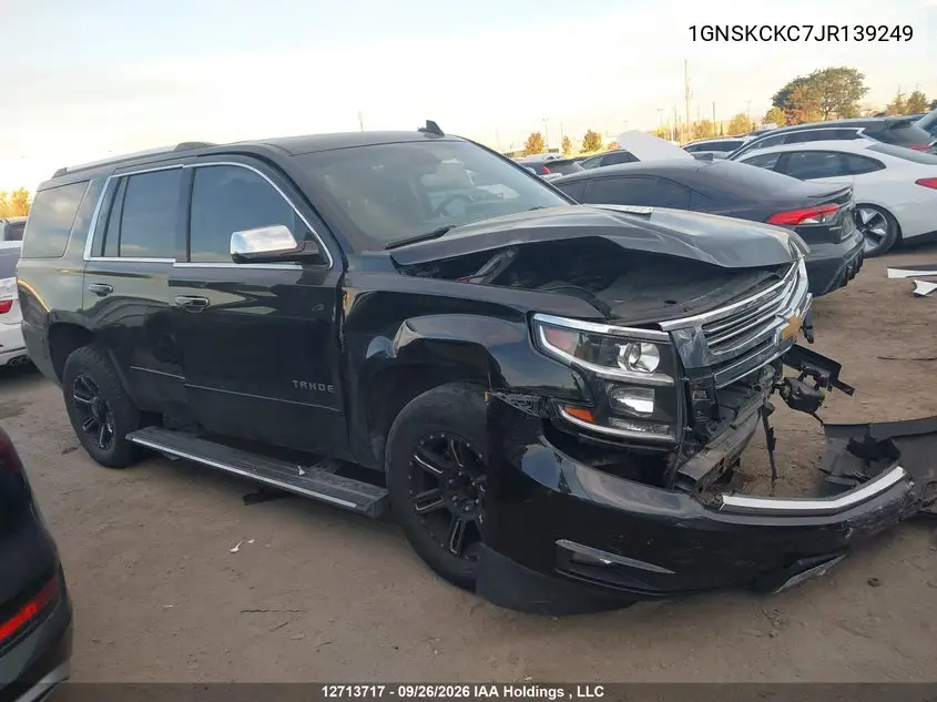 CHEVROLET TAHOE 2018, VIN 1GNSKCKC7JR139249