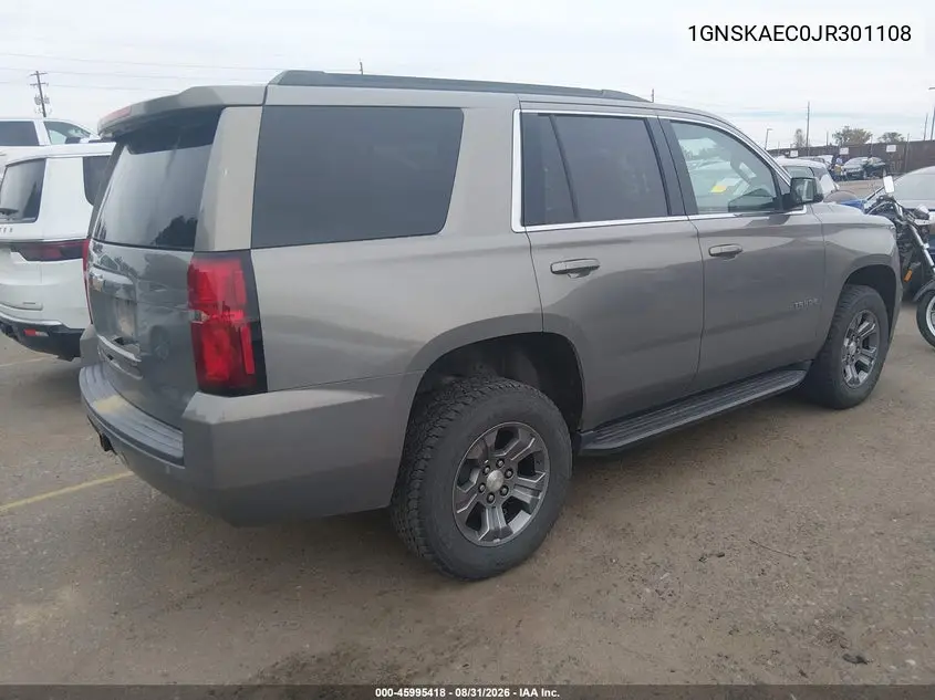 2018 CHEVROLET TAHOE VIN 1GNSKAEC0JR301108 — фото 4