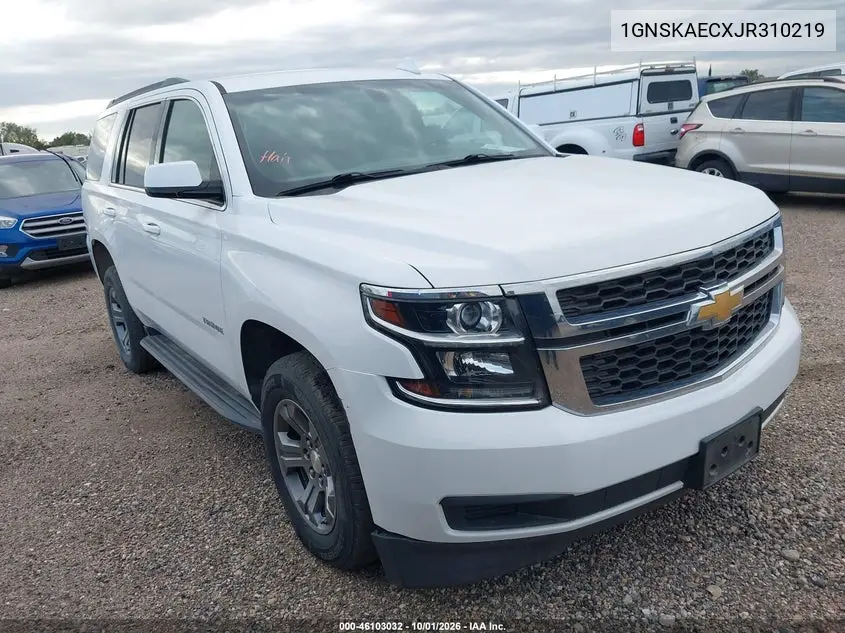 CHEVROLET TAHOE 2018, VIN 1GNSKAECXJR310219