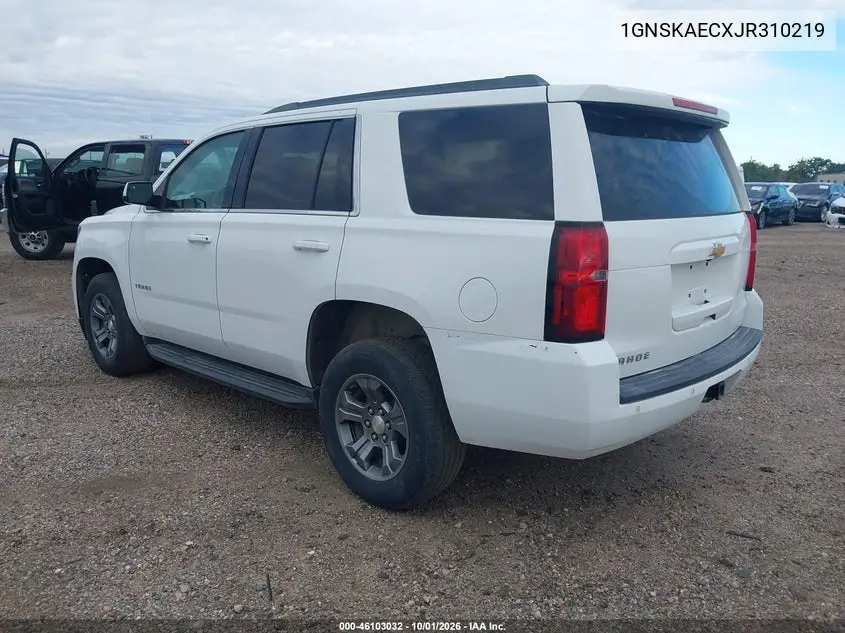 2018 CHEVROLET TAHOE VIN 1GNSKAECXJR310219 — фото 3