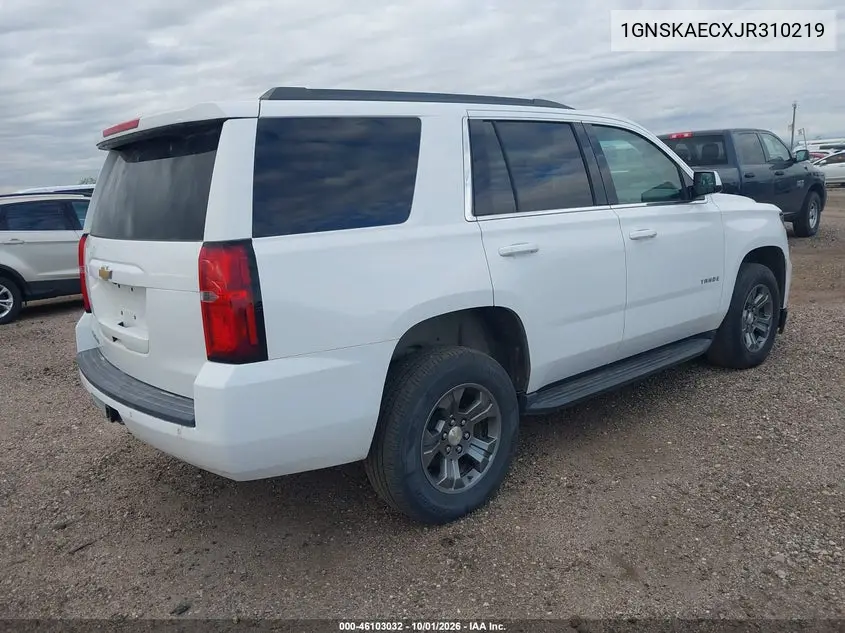 2018 CHEVROLET TAHOE VIN 1GNSKAECXJR310219 — фото 4