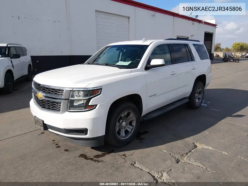 2018 CHEVROLET TAHOE VIN 1GNSKAEC2JR345806 — фото 2