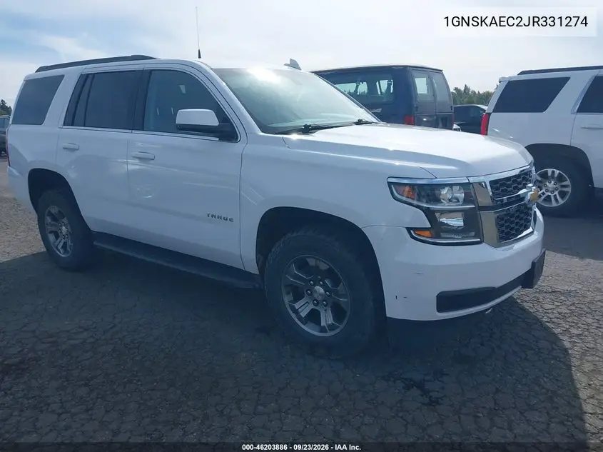 CHEVROLET TAHOE 2018, VIN 1GNSKAEC2JR331274