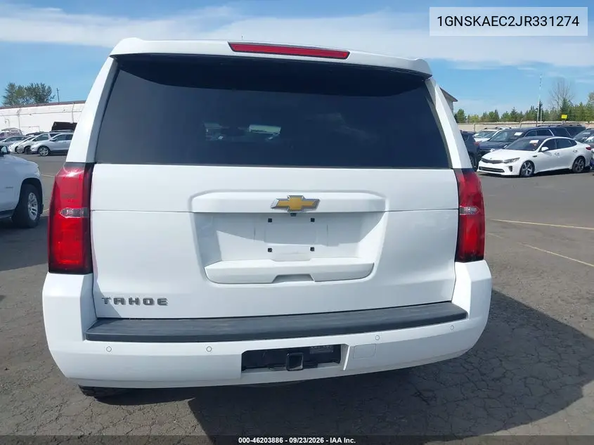 2018 CHEVROLET TAHOE VIN 1GNSKAEC2JR331274 — фото 16