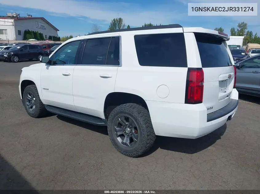 2018 CHEVROLET TAHOE VIN 1GNSKAEC2JR331274 — фото 3