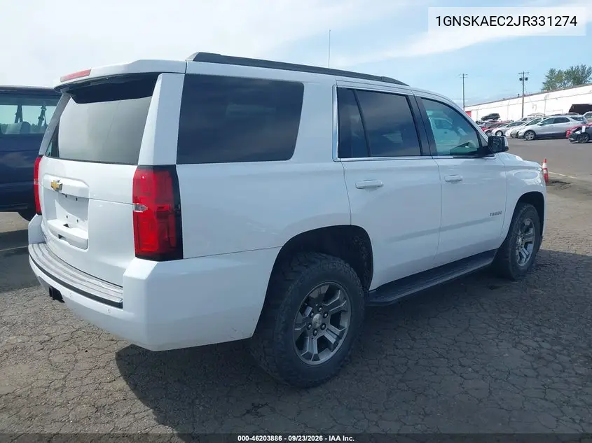 2018 CHEVROLET TAHOE VIN 1GNSKAEC2JR331274 — фото 4