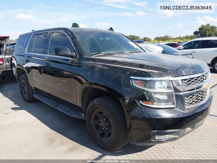 CHEVROLET TAHOE 2018, VIN 1GNLCDEC2JR363645