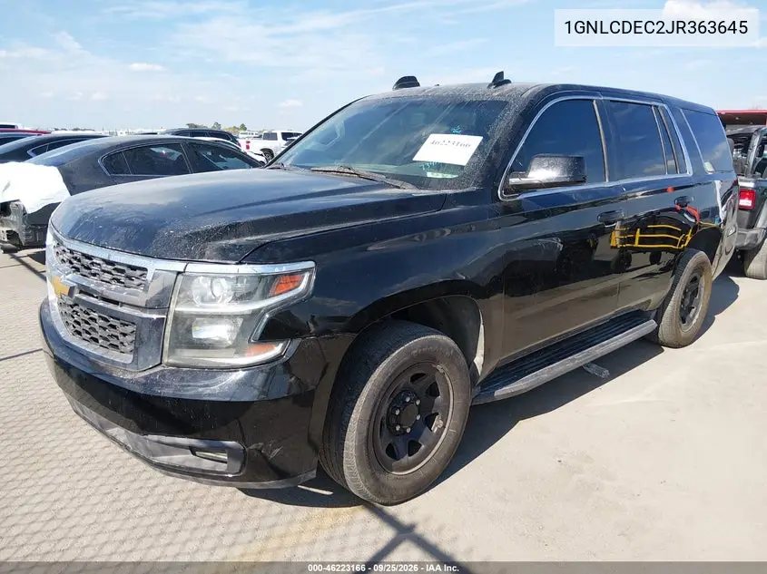 2018 CHEVROLET TAHOE VIN 1GNLCDEC2JR363645 — фото 2