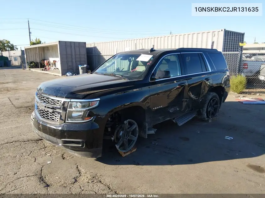 2018 CHEVROLET TAHOE VIN 1GNSKBKC2JR131635 — фото 2
