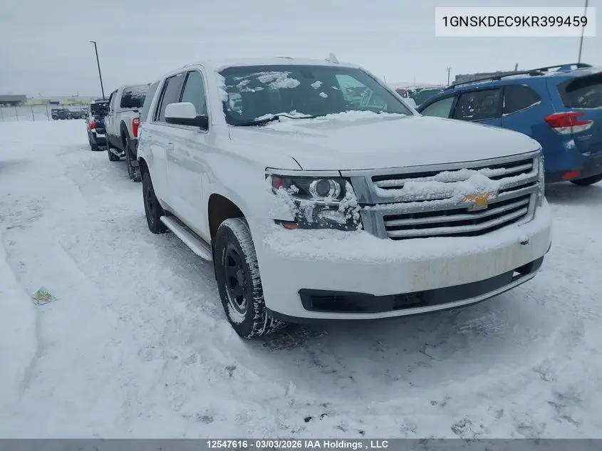 CHEVROLET TAHOE 2019, VIN 1GNSKDEC9KR399459