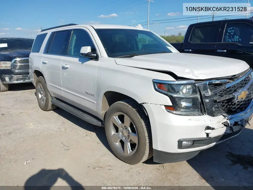 CHEVROLET TAHOE 2019, VIN 1GNSKBKC6KR231528