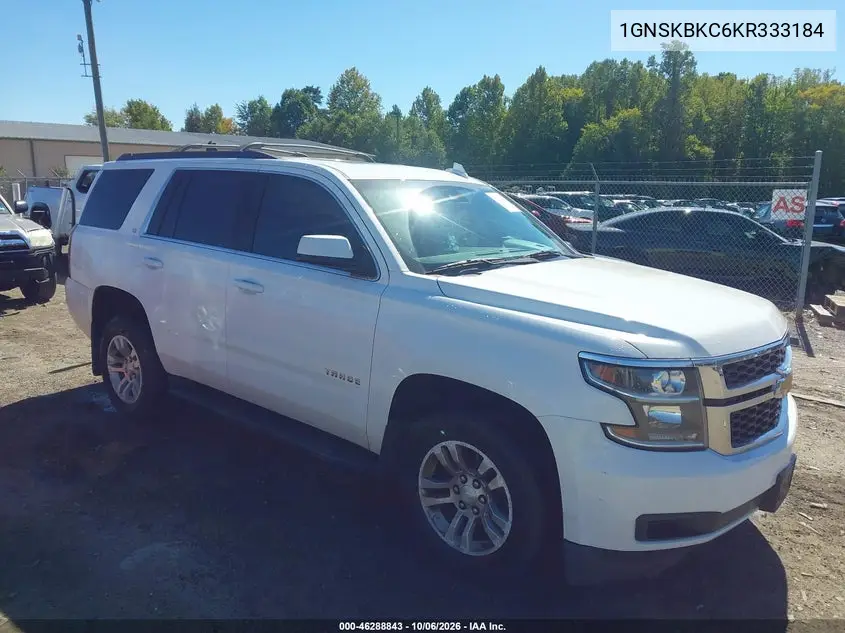 CHEVROLET TAHOE 2019, VIN 1GNSKBKC6KR333184