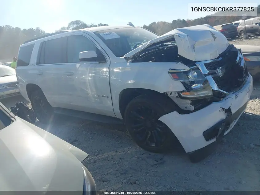 CHEVROLET TAHOE 2019, VIN 1GNSCBKC0KR377825