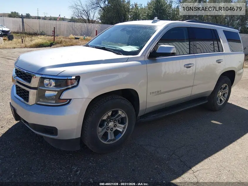 2020 CHEVROLET TAHOE VIN 1GNSKAEC7LR104679 — фото 2