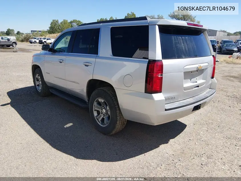 2020 CHEVROLET TAHOE VIN 1GNSKAEC7LR104679 — фото 3