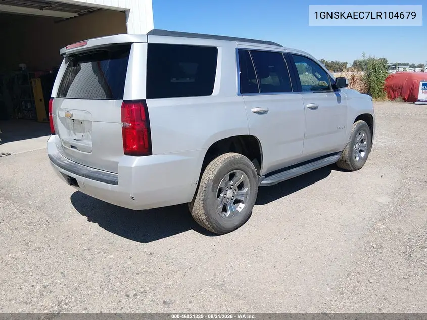2020 CHEVROLET TAHOE VIN 1GNSKAEC7LR104679 — фото 4
