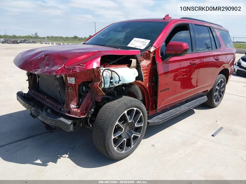 2021 CHEVROLET TAHOE VIN 1GNSCRKD0MR290902 — фото 2
