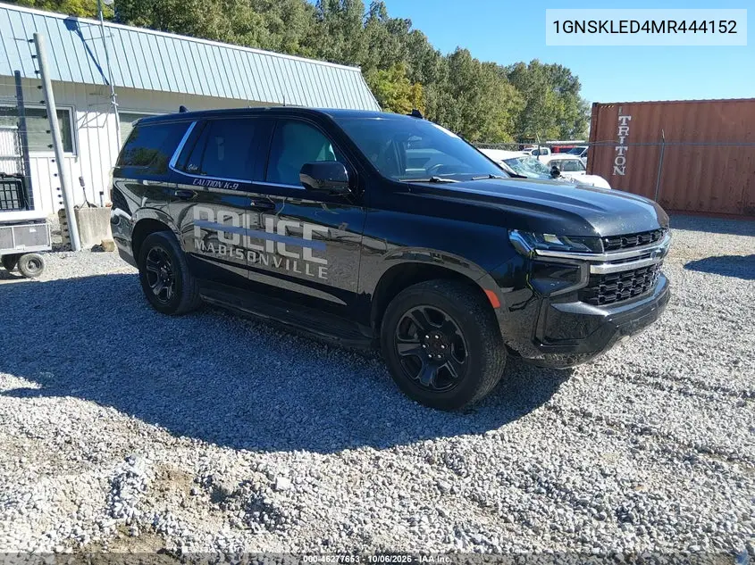 CHEVROLET TAHOE 2021, VIN 1GNSKLED4MR444152