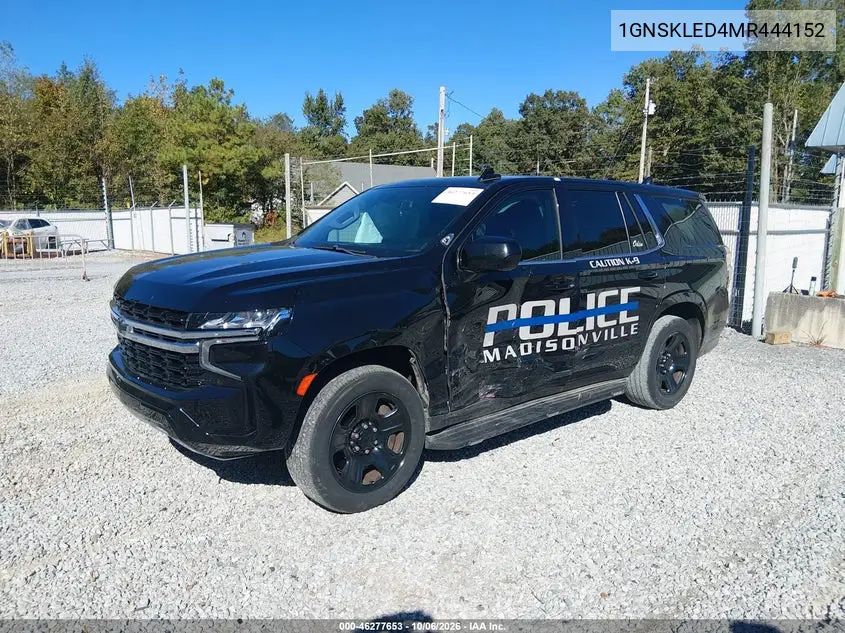 2021 CHEVROLET TAHOE VIN 1GNSKLED4MR444152 — фото 2