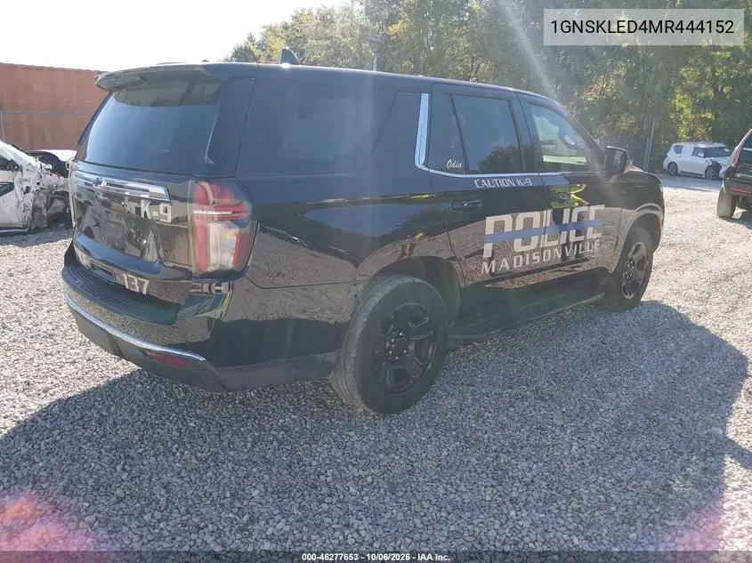 2021 CHEVROLET TAHOE VIN 1GNSKLED4MR444152 — фото 4