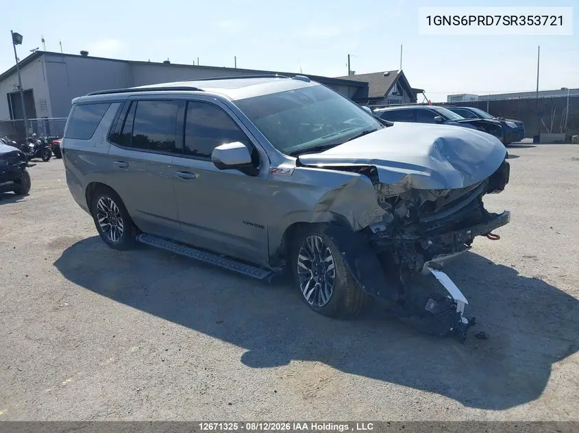 CHEVROLET TAHOE 2025, VIN 1GNS6PRD7SR353721