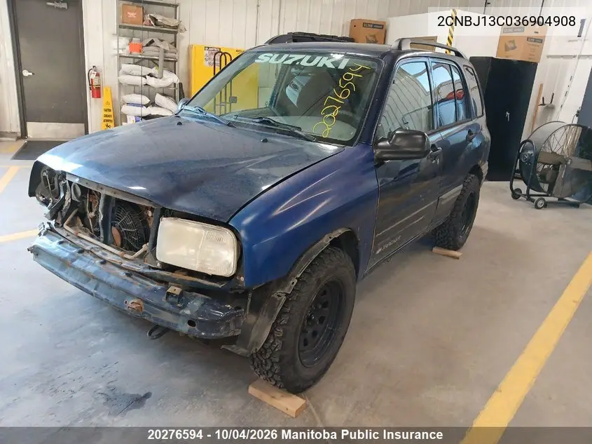2003 CHEVROLET TRACKER VIN 2CNBJ13C036904908 — фото 2
