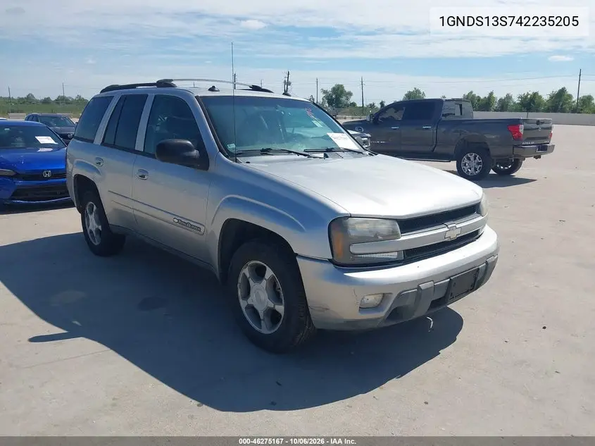 CHEVROLET TRAILBLAZER 2004, VIN 1GNDS13S742235205