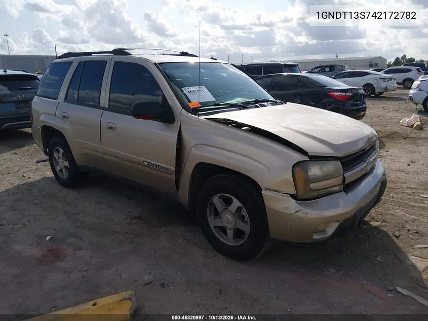 CHEVROLET TRAILBLAZER 2004, VIN 1GNDT13S742172782