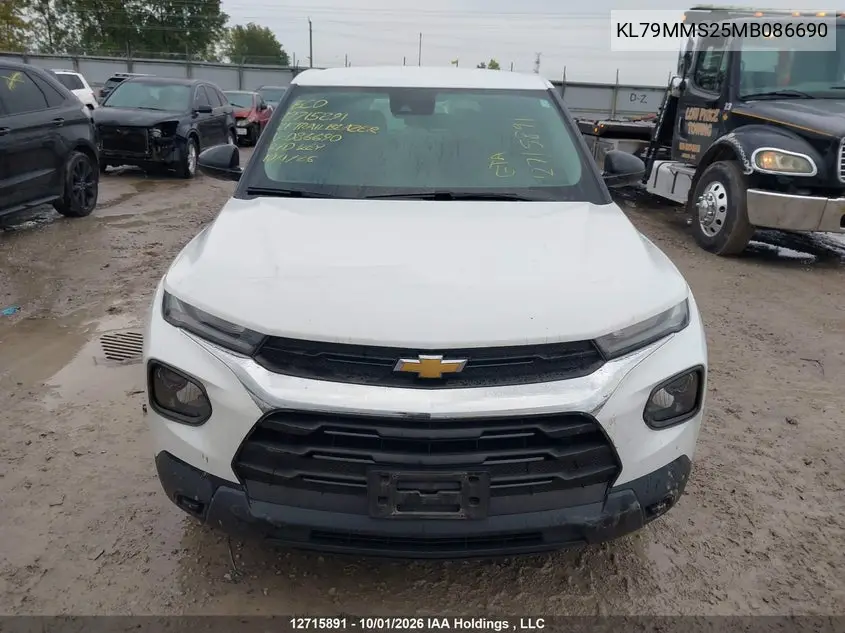 2021 CHEVROLET TRAILBLAZER VIN KL79MMS25MB086690 — фото 11