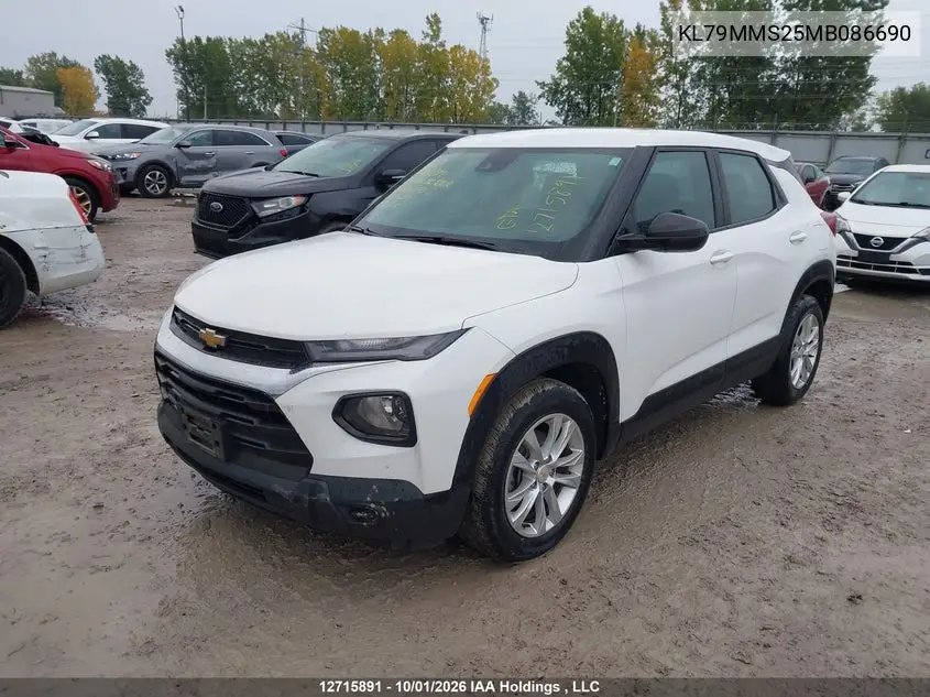 2021 CHEVROLET TRAILBLAZER VIN KL79MMS25MB086690 — фото 2